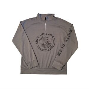 White Claw Adult Quarter Zip Logo Gray Lightweight Pullover Sweatshirt Large